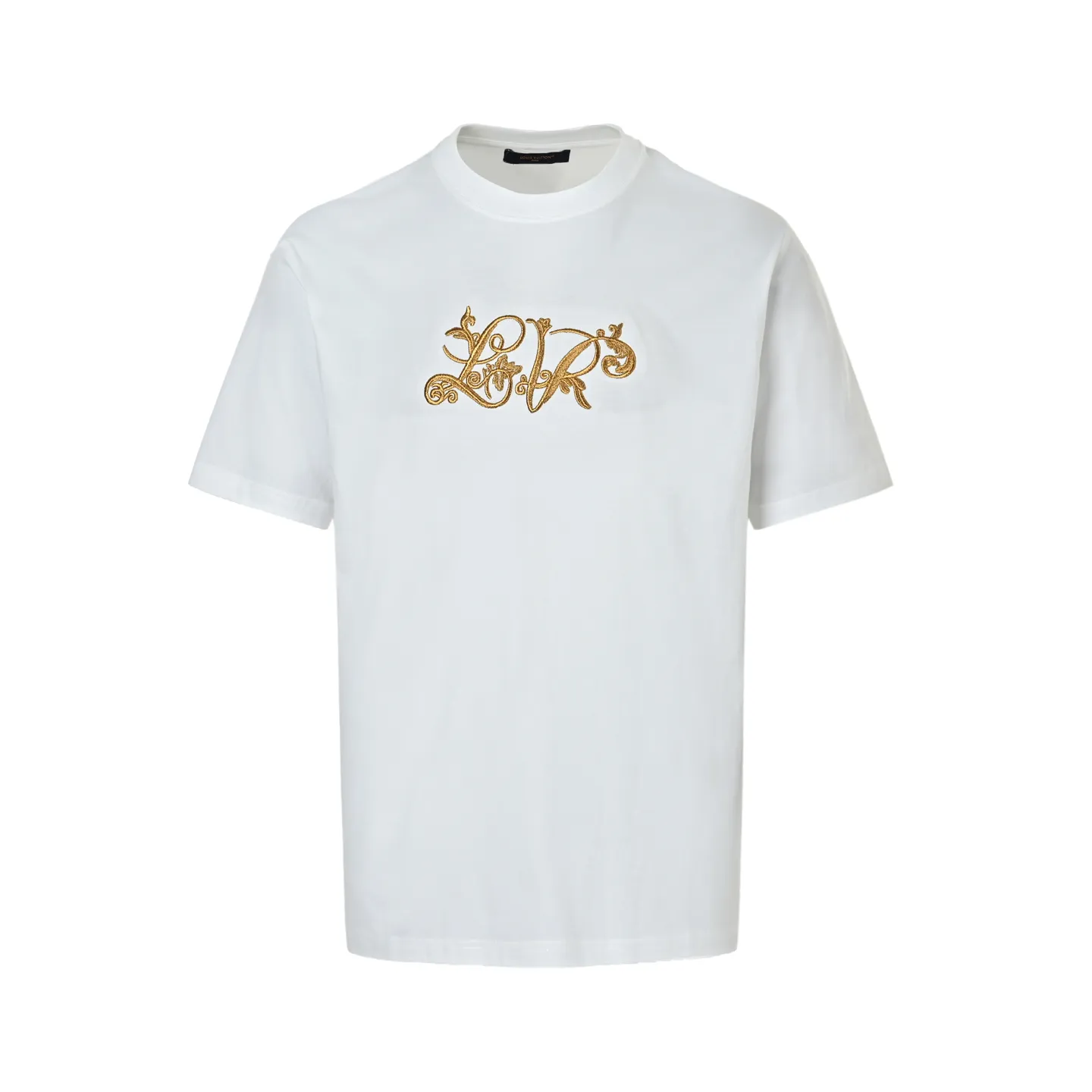 Louis Vuitton/Louis Vuitton gold flower signature embroidered short sleeves